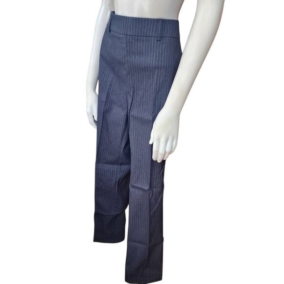Rafaella Charcoal Gray Pinstriped Ankle Pants (10) - Picture 2 of 5